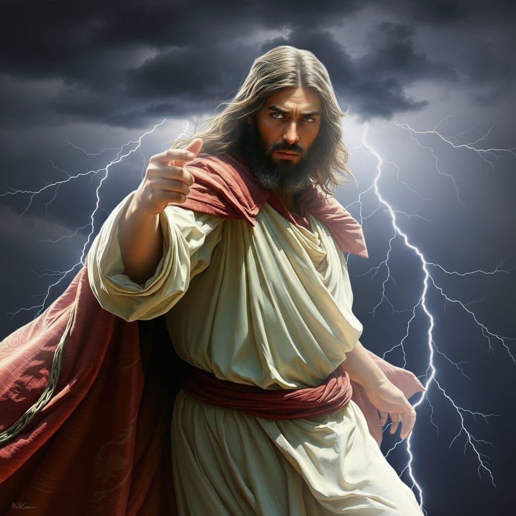 Hyperrealistic Jesus as a Superhero