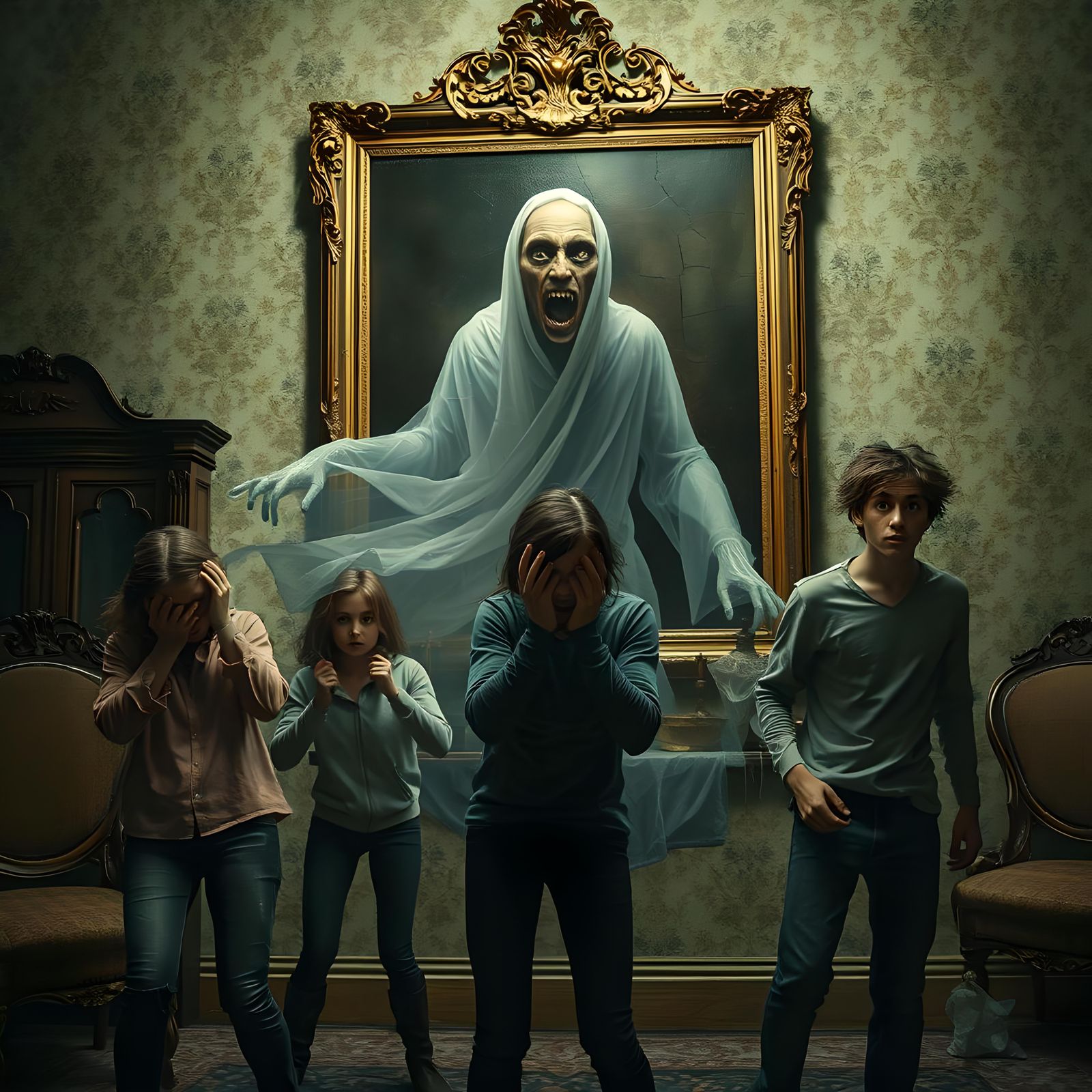 Ghost Emerges From Painting to Terrify Teenagers