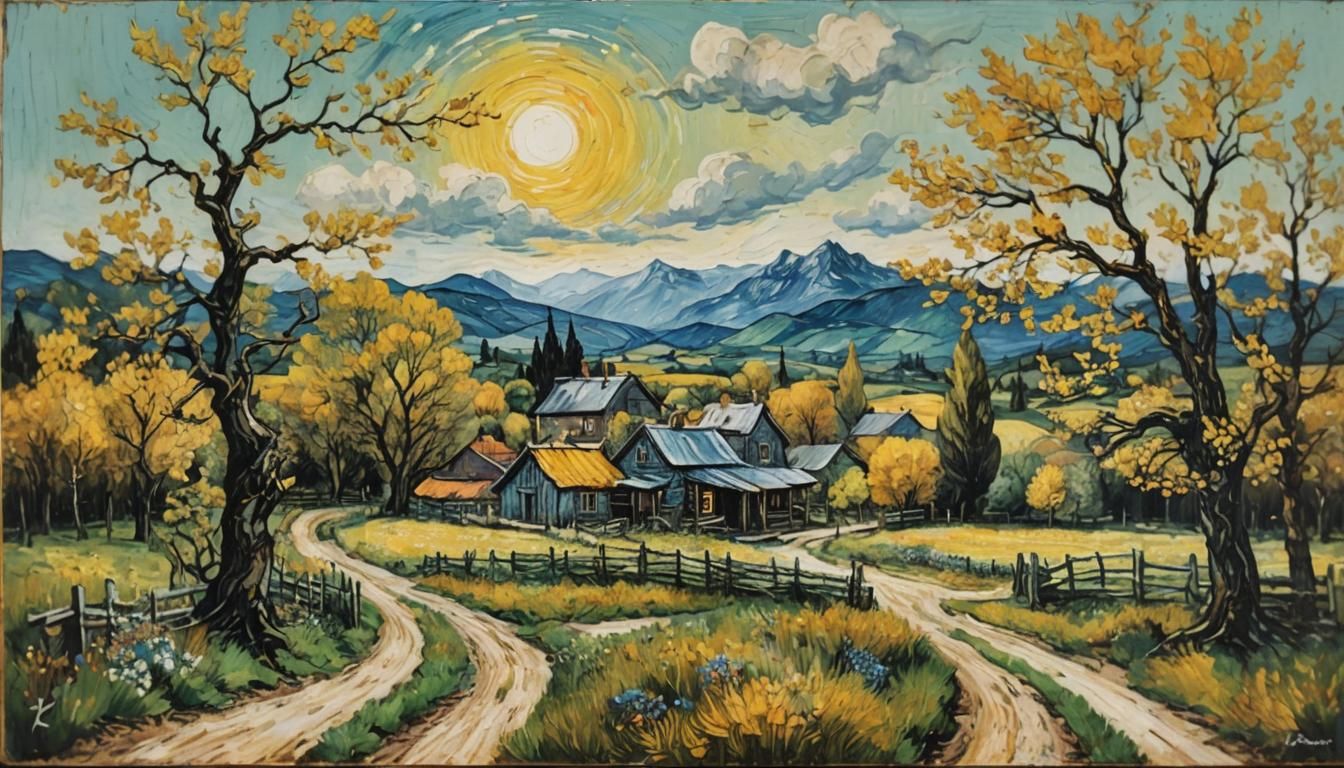 Encaustic Painting on Rustic Wood Board