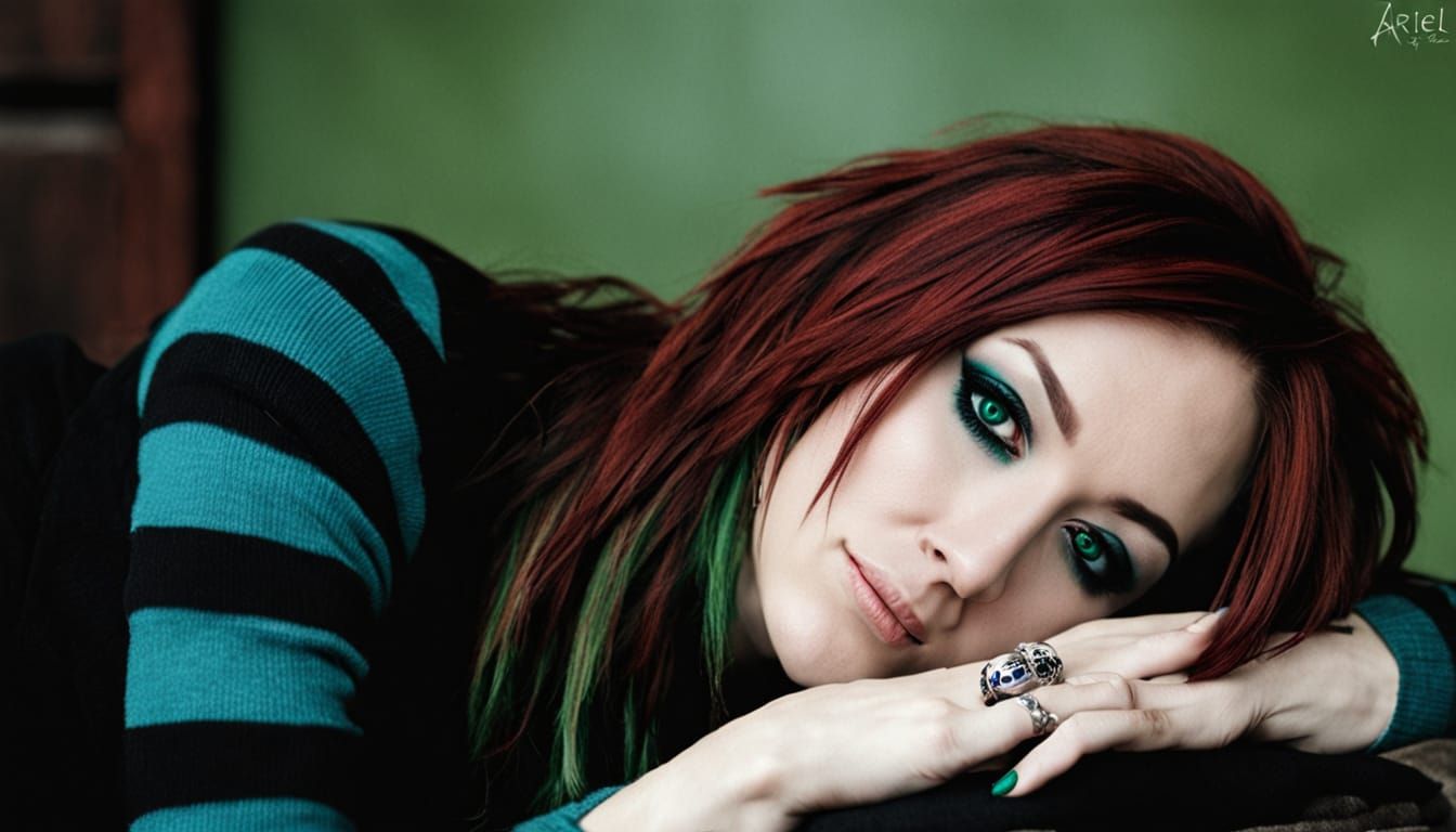 Emo Scene Girl Close-Up Portrait