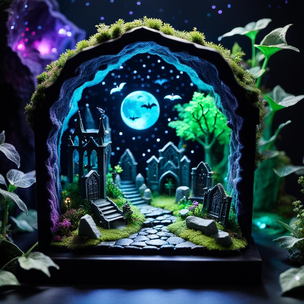 Diary of a Madman, a diorama tiny underground miniature grav...