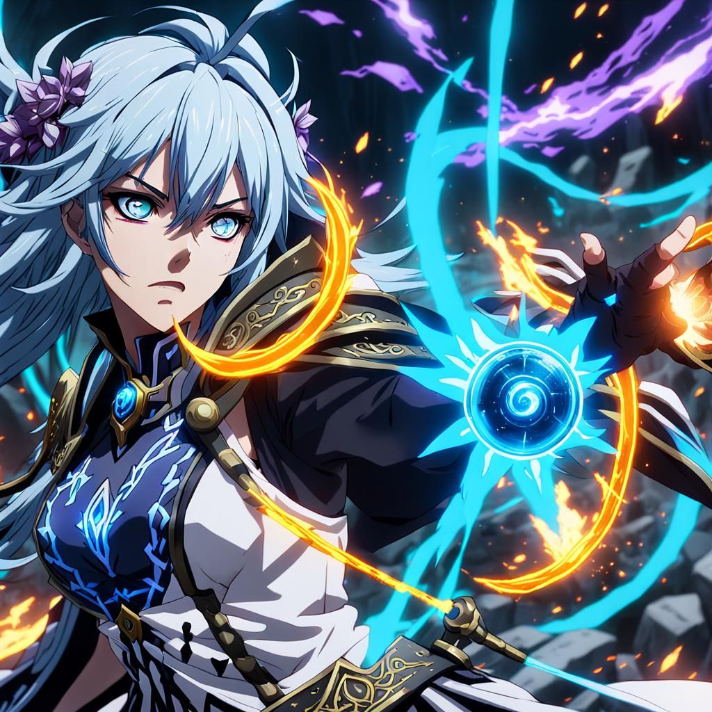 Esdeath unleashed a barrage of elemental spells