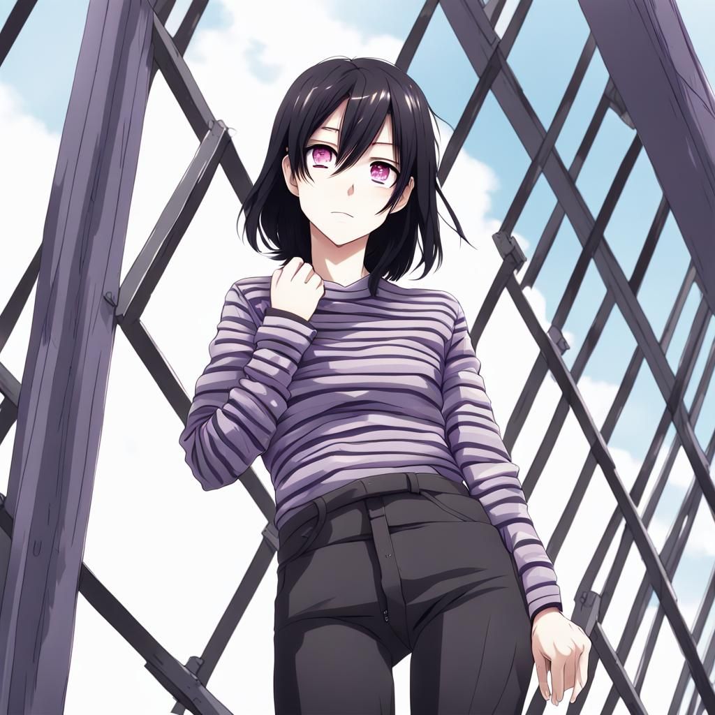 Non-Binary Person Writing in Anime Style