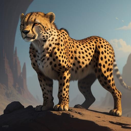 Cute Cheetah in Detailed Fantasy Art