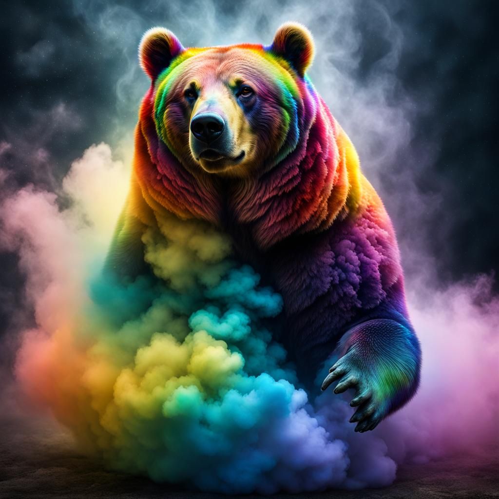 Rainbow Fairy Bear with Galaxy Wings
