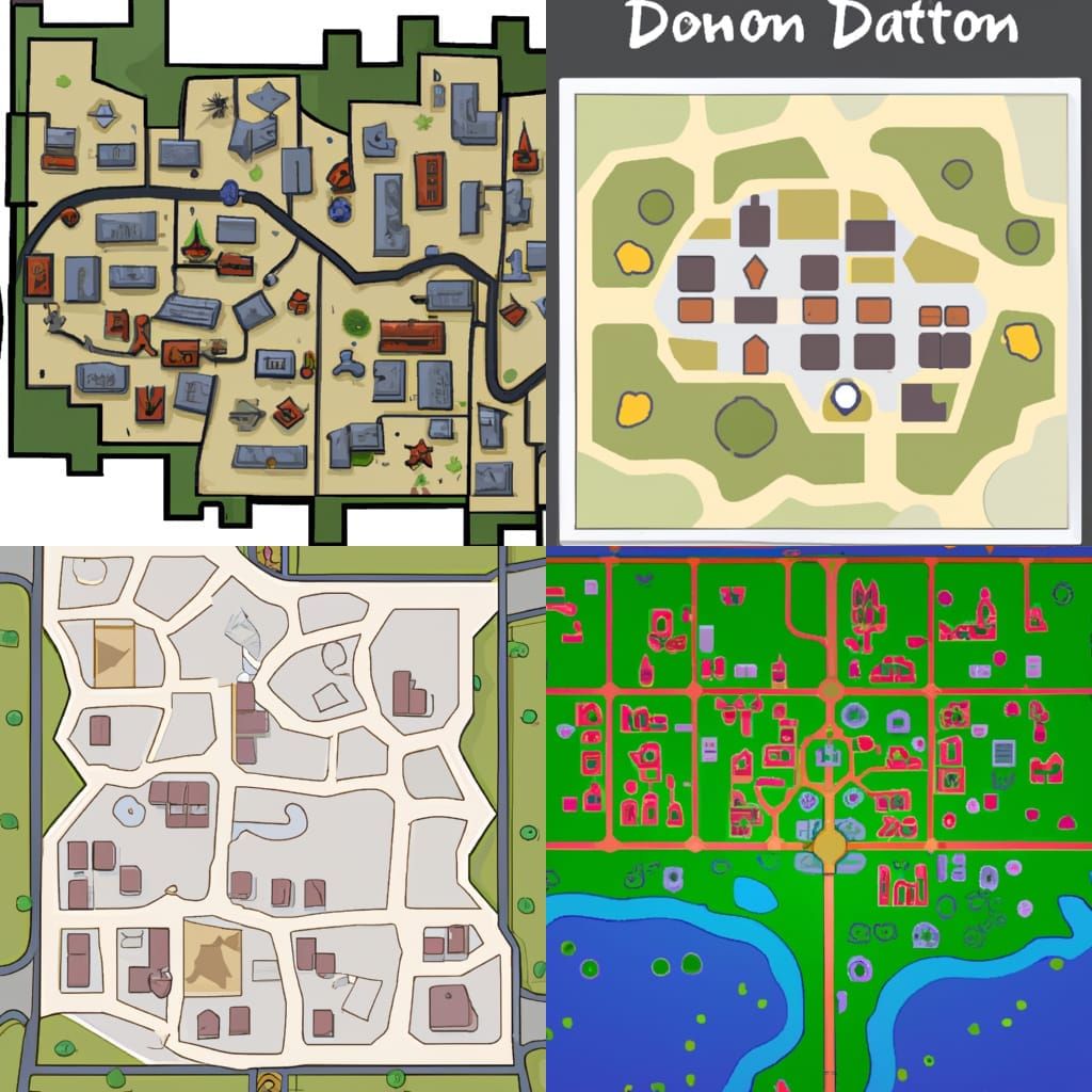 D&D Town Map: Flat Top-Down View