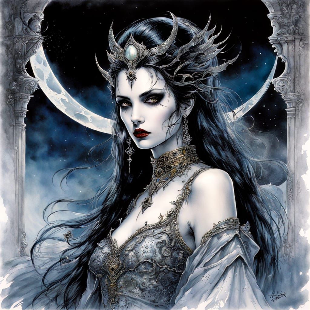 Vampire Queen Collector's Card in Surreal Ink Art