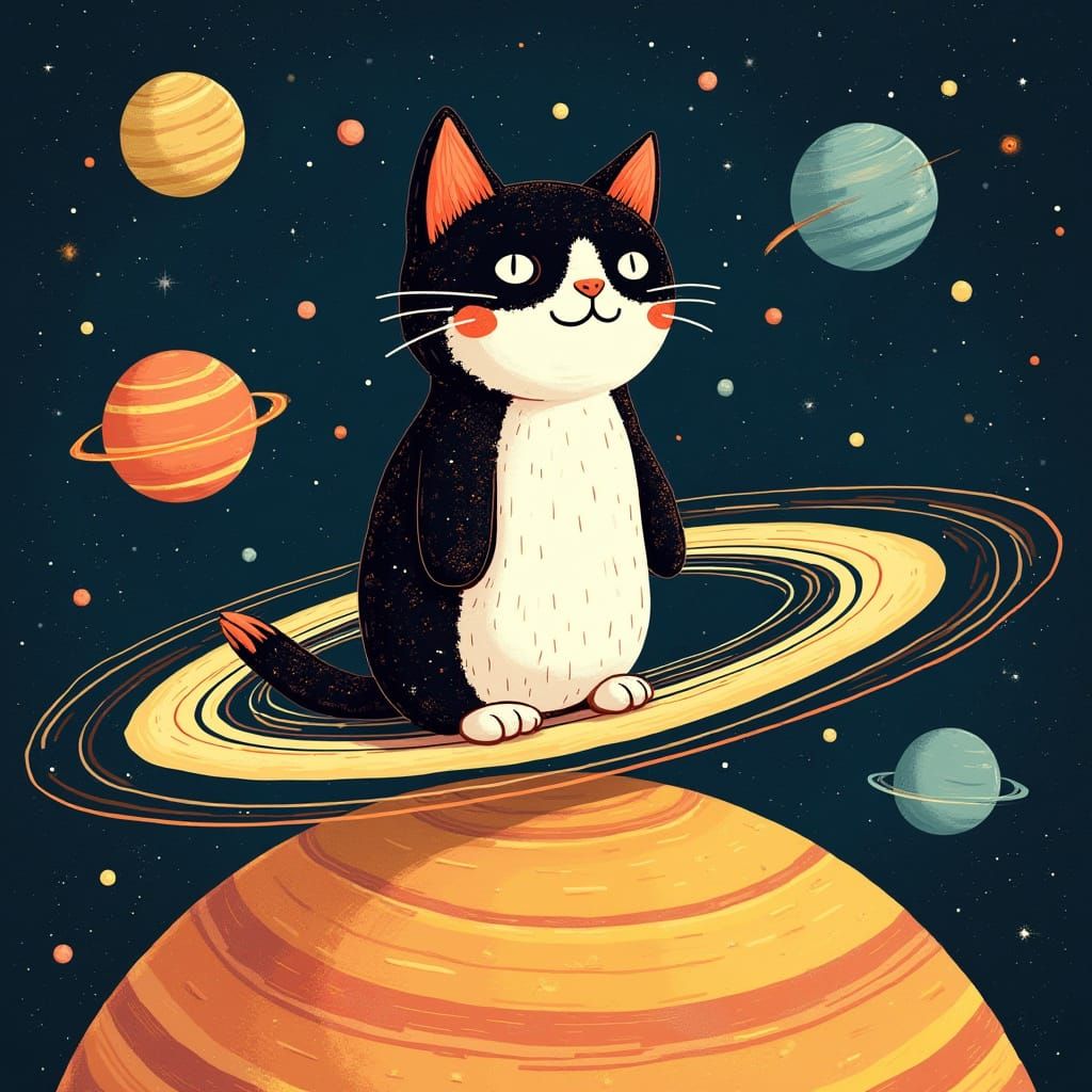 Cosmic Cat Reveals Penguin Secrets on Saturn's Rings