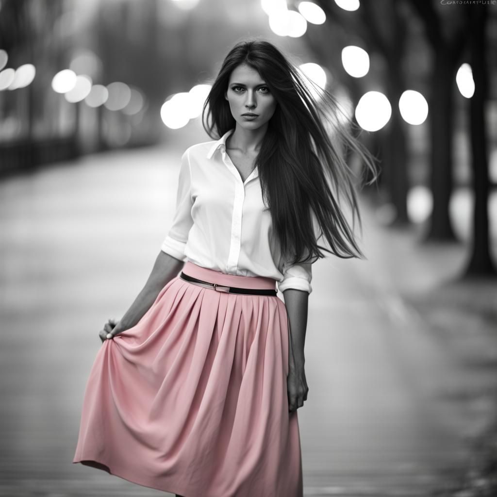 Elegant Woman in Black and White Photography