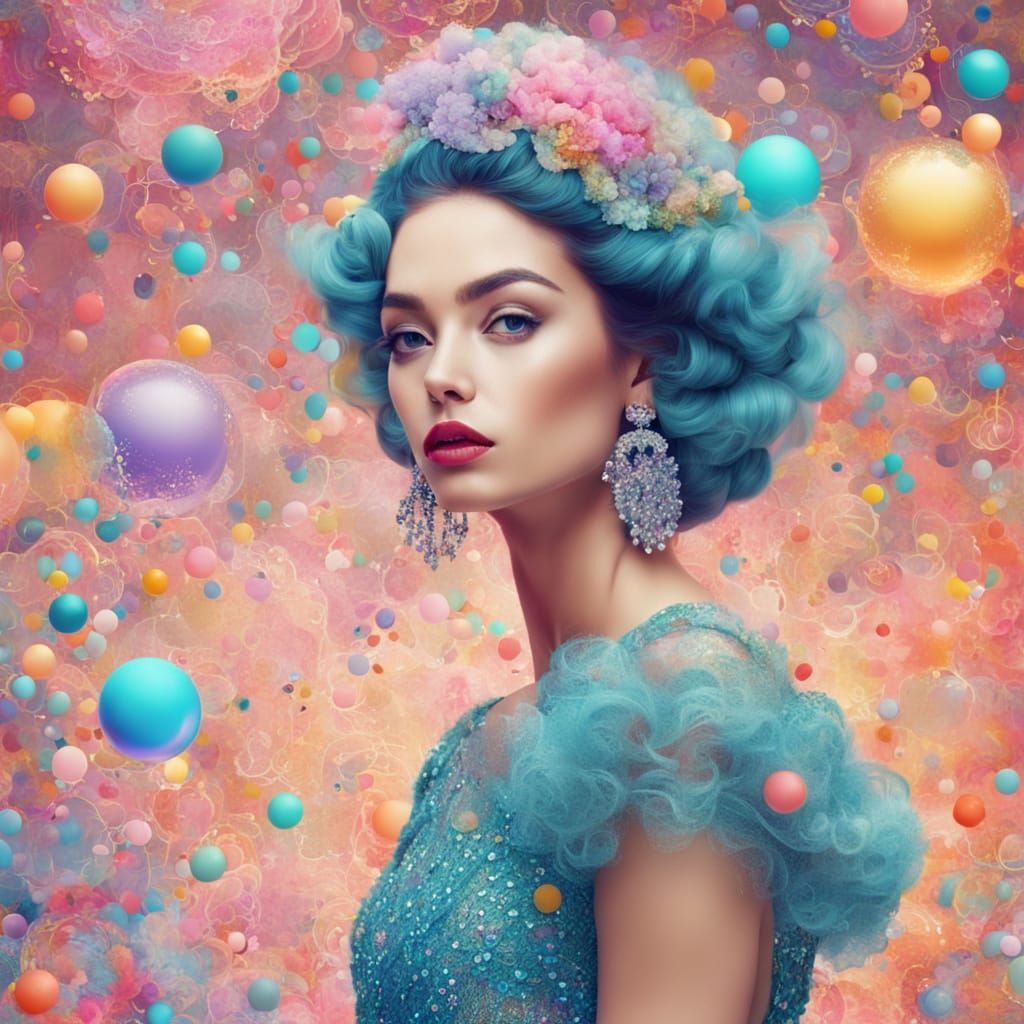 Woman in Bubble Dress, Pop Art Style