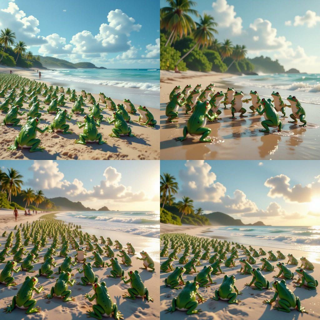 Frogs Dancing on a Beach: Digital Matte Painting