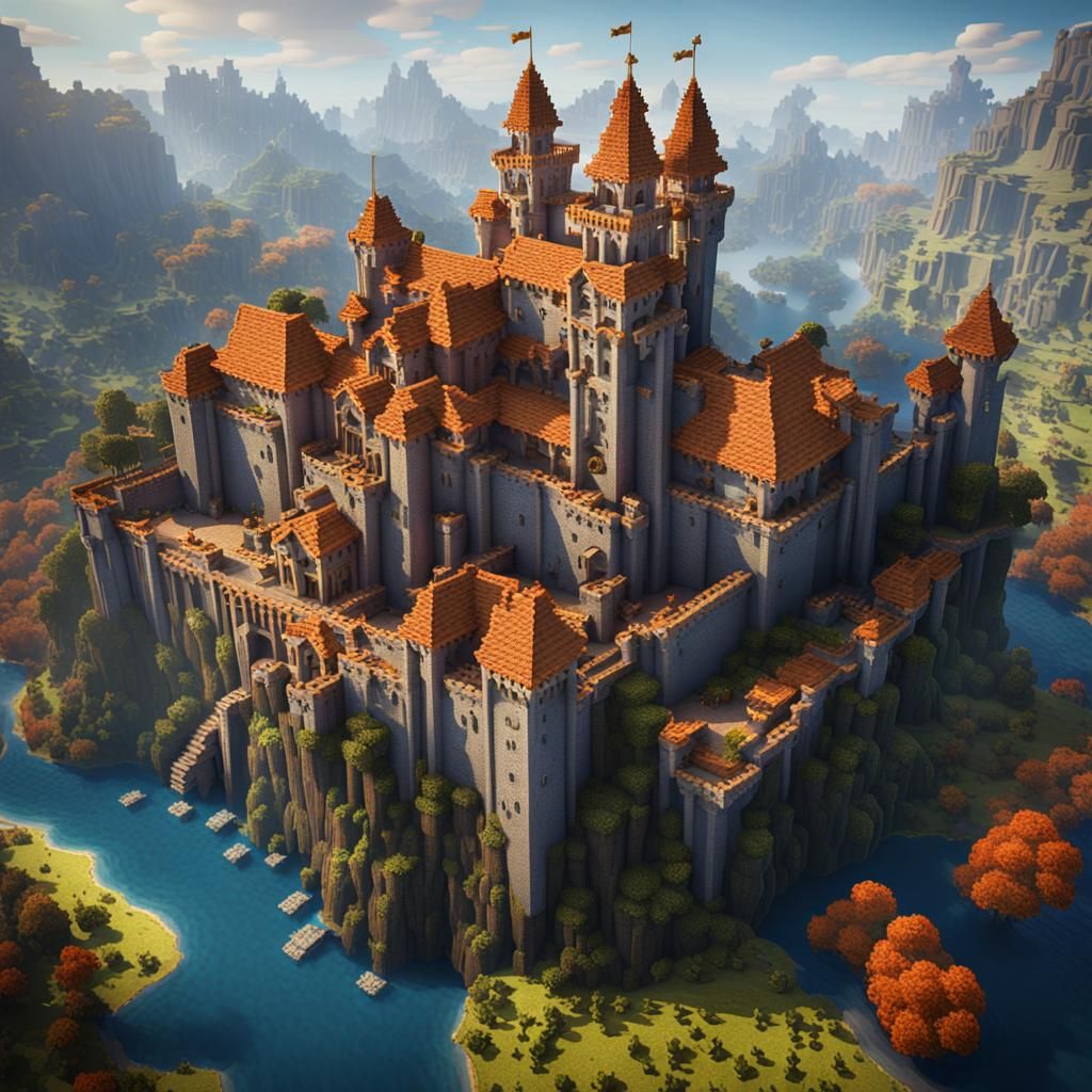 Detailed Minecraft Castle Concept Art