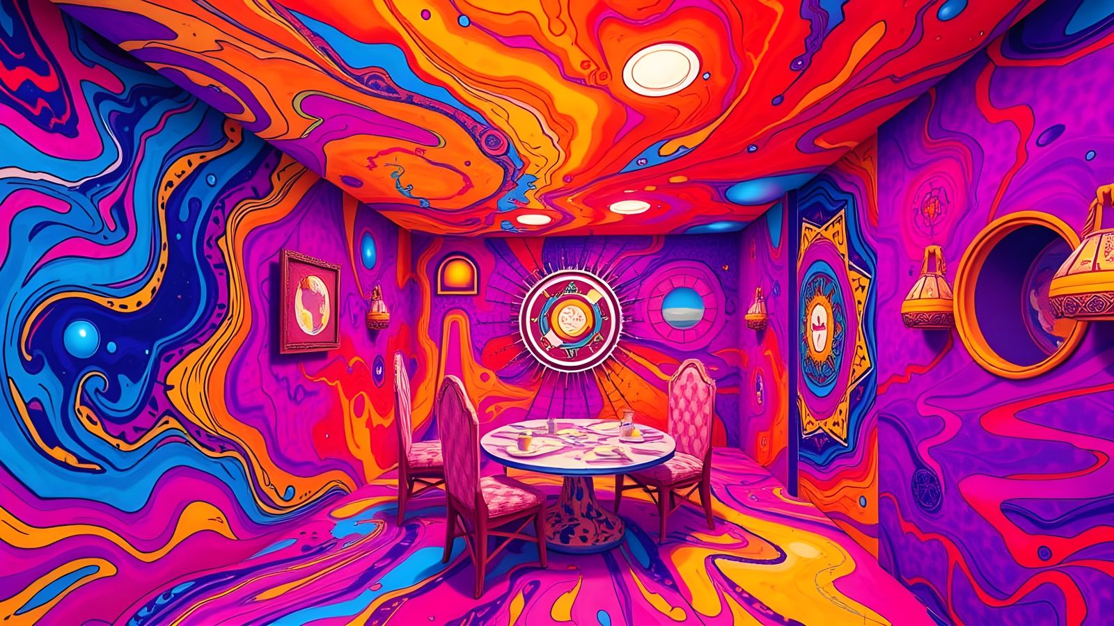 Magic Space Rooms in Polychromatic Splash Art