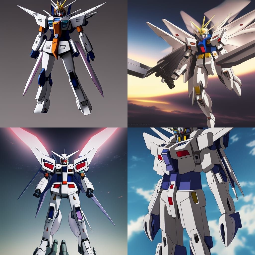 Destiny Gundam with Psycho Frame in Anime Style