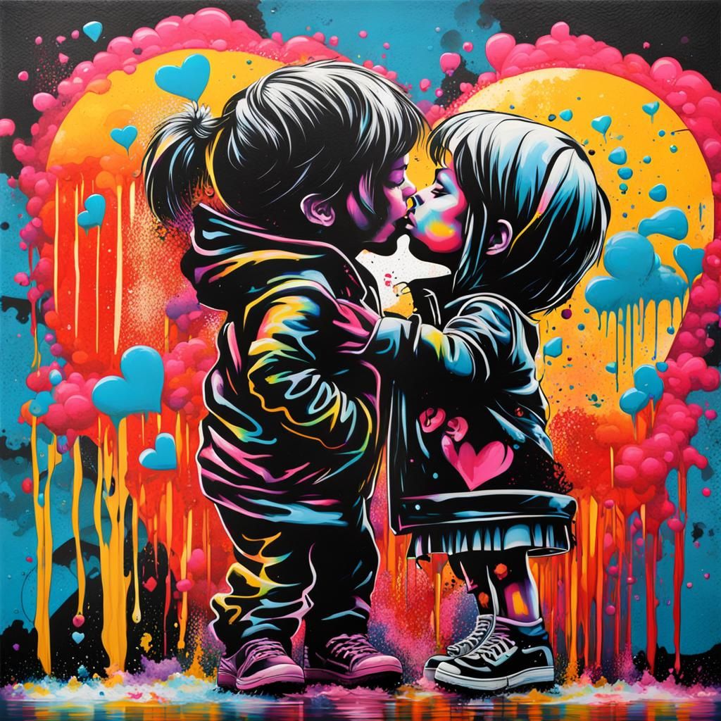 Graffiti Art with Kiss and Splash Effects