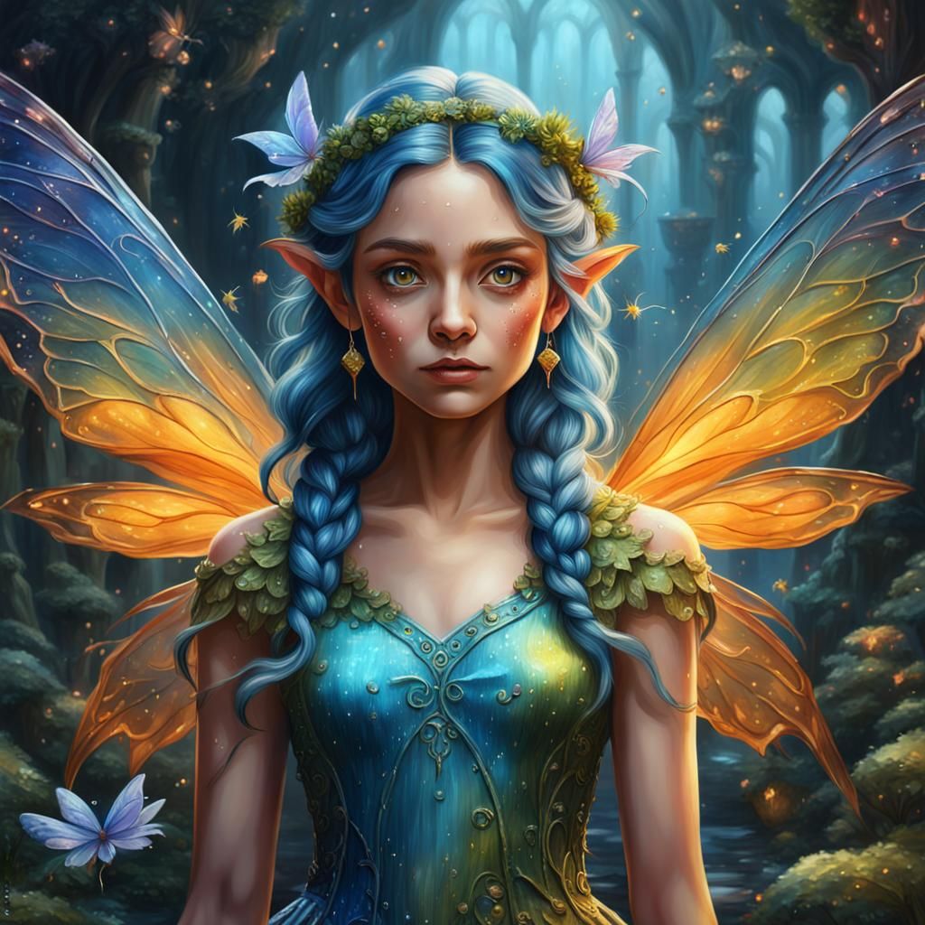 Beautiful Fairy Oil Painting in Detailed Matte Style