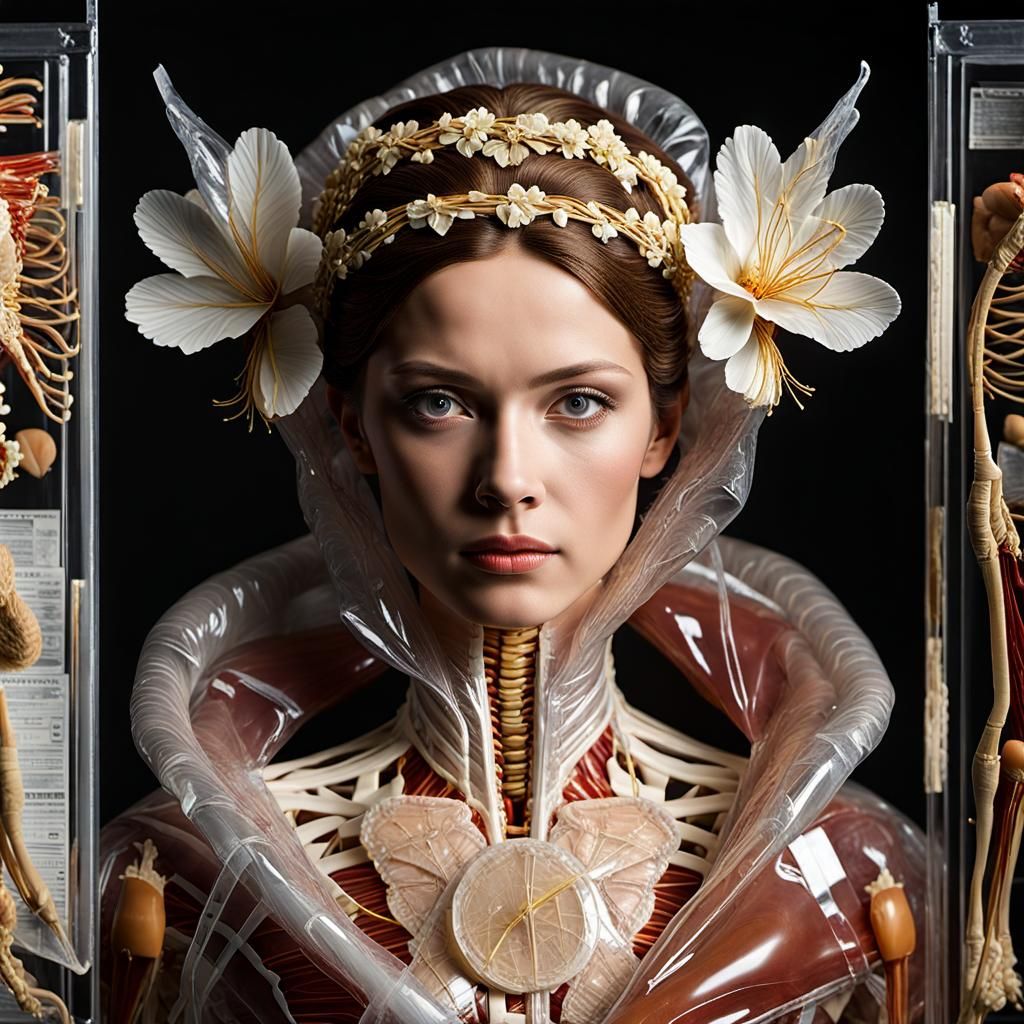 Cellophane Female Anatomy Specimen for Scientific Display