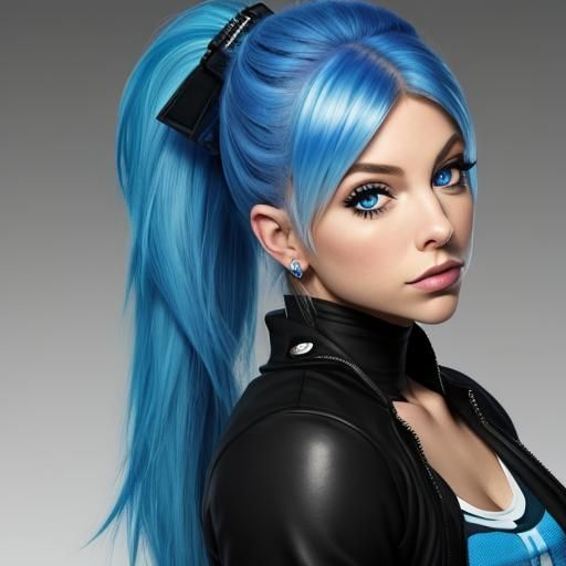 Alexa Bliss with Striking Blue Hair