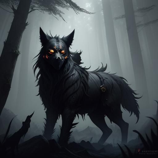 Wolves in Plague Mask and Witch Hat