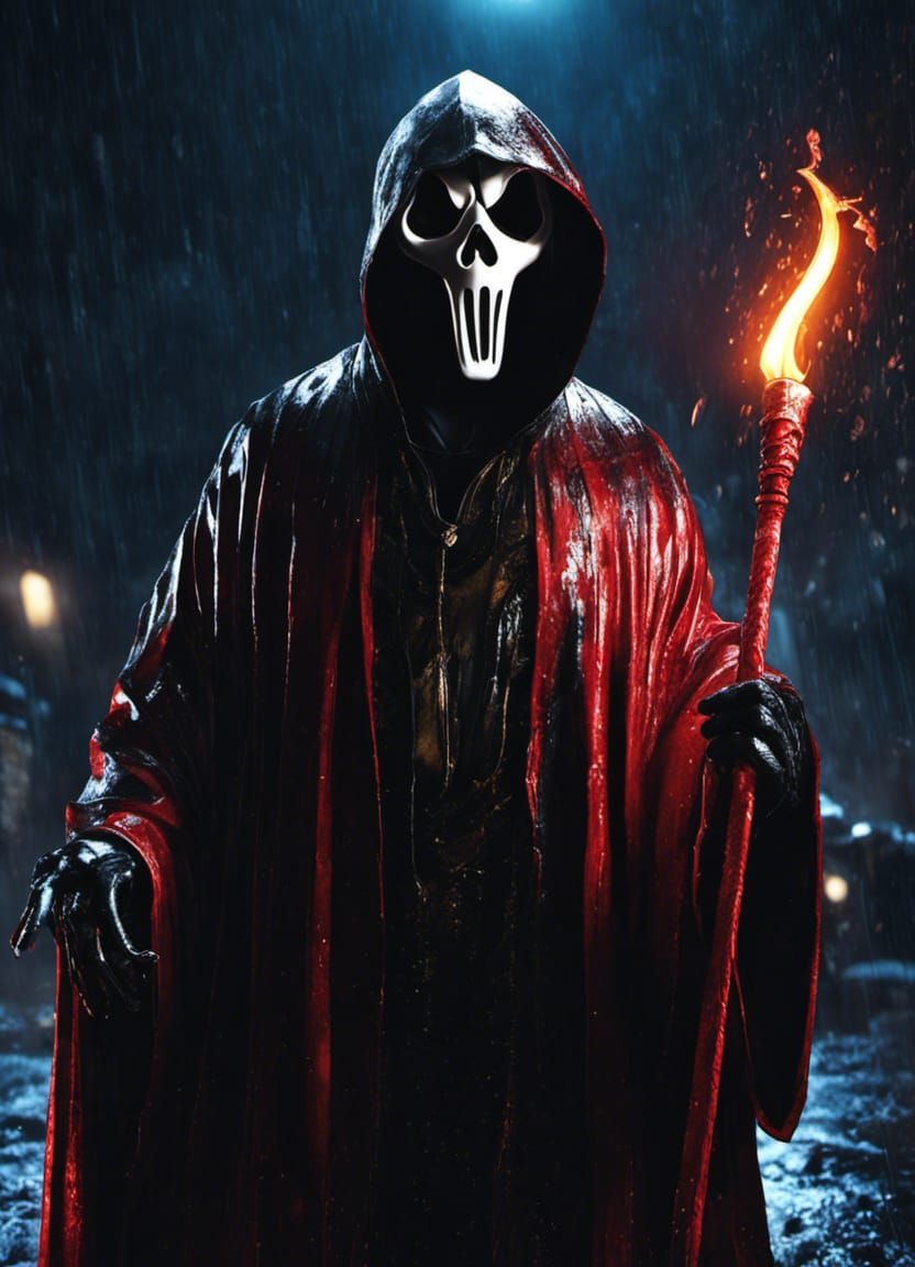 Ghostface from Scream in Anime Style