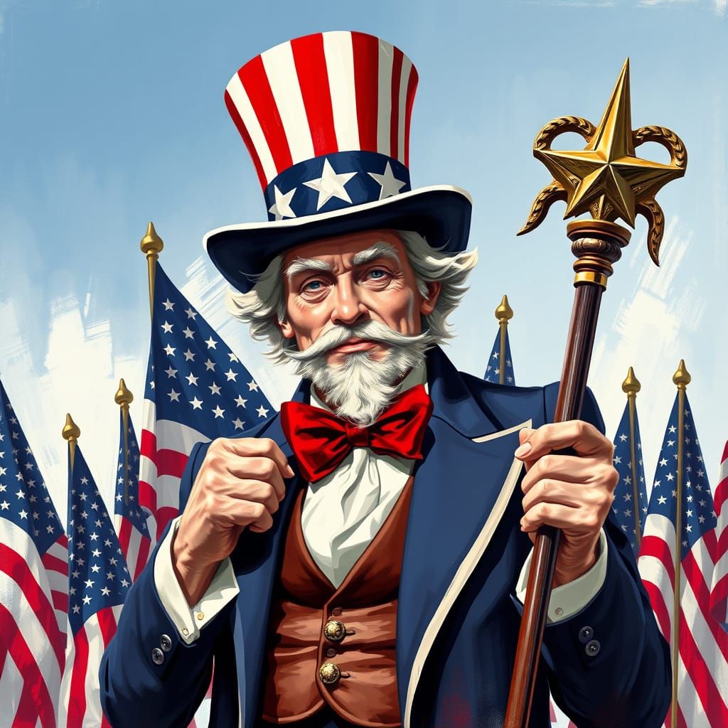 Patriotic Uncle Sam Portrait in Rockwell Style