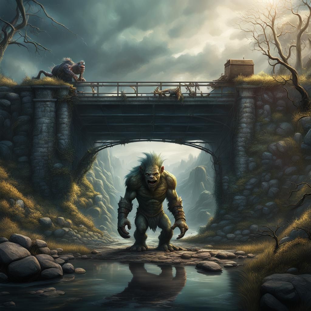 Detailed Painting of a Fantastical Troll Mutant