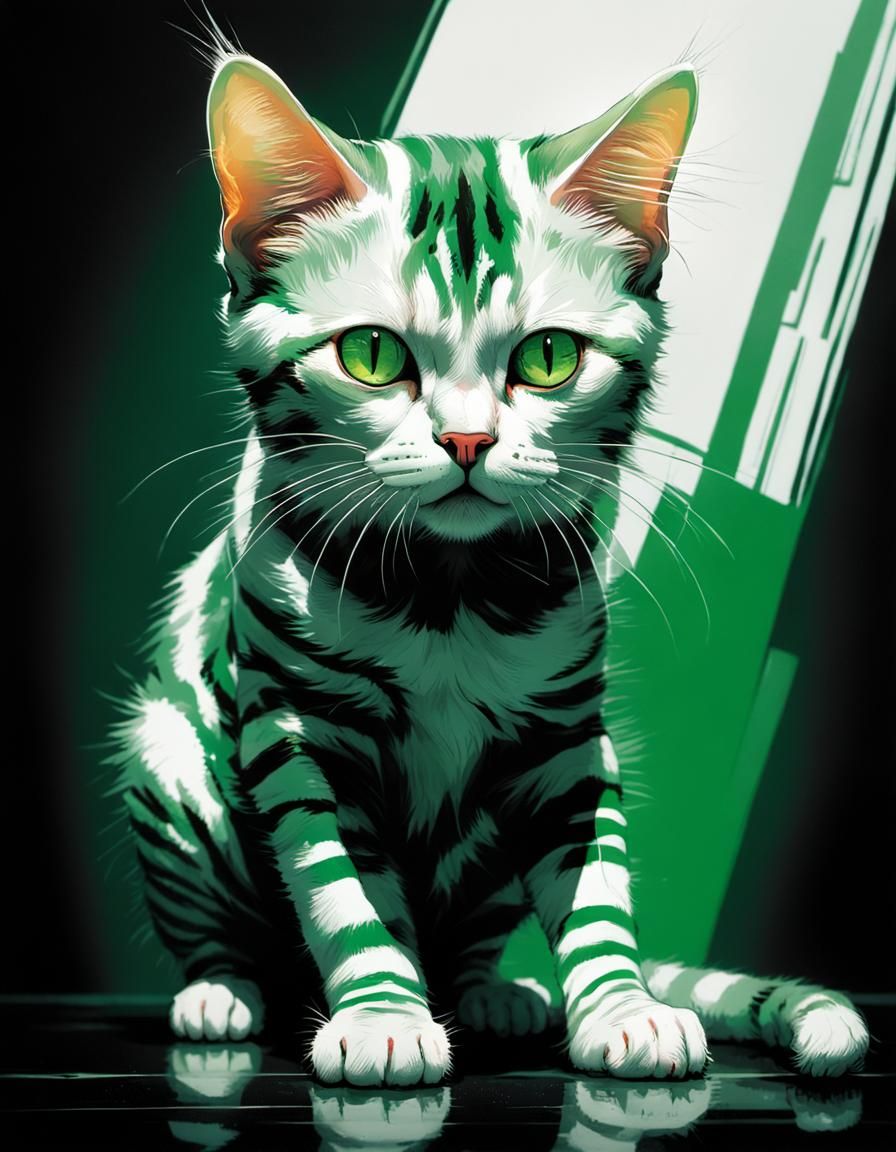 Mutant Striped Cat Inspired by Enki Bilal