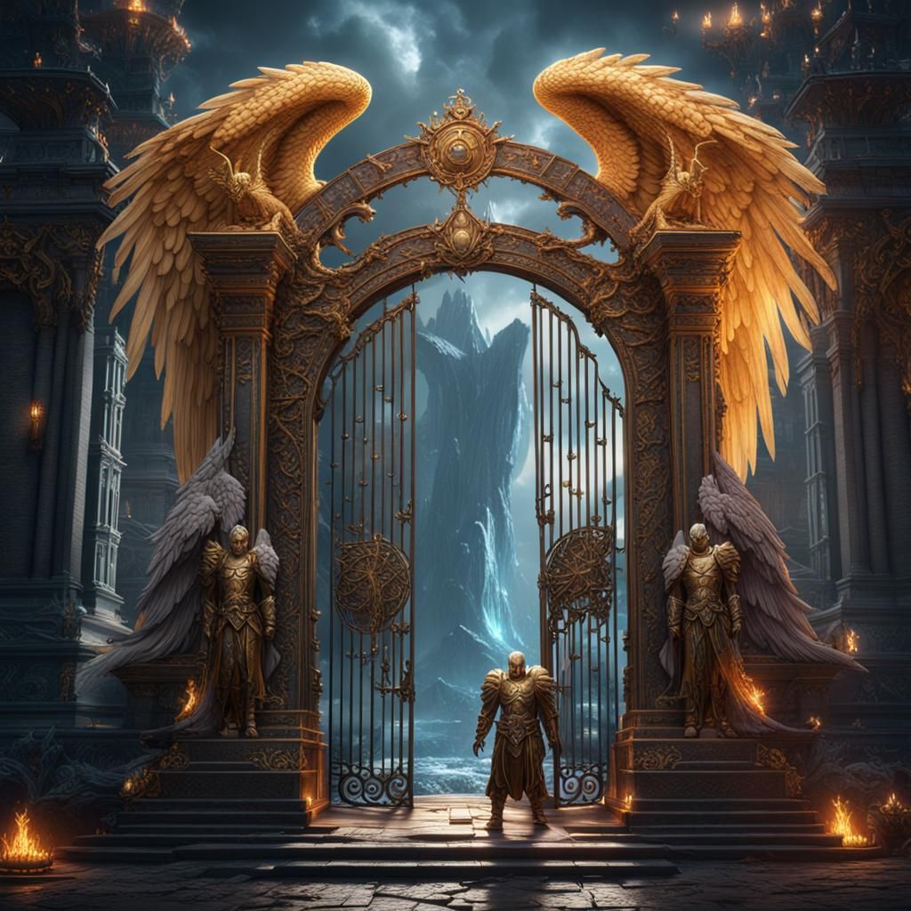 Fallen Angels Guard Gate of Enlightenment: Matte Painting