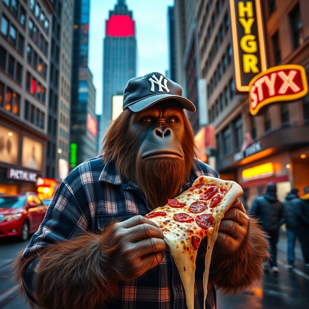 Sasquatch Savors Classic New York Pizza in Gritty Street Pho...