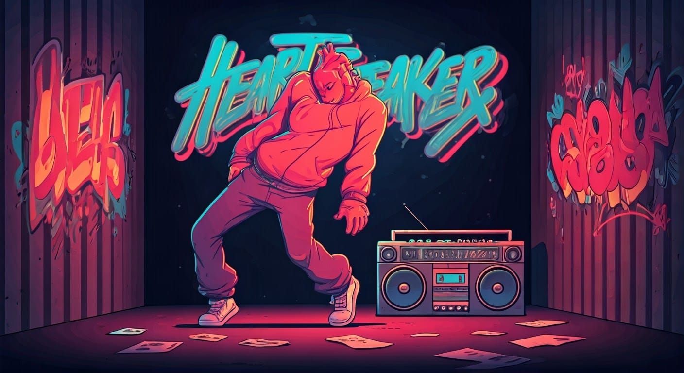 Heart Dancer in Urban Alley: 80s-Inspired CGI