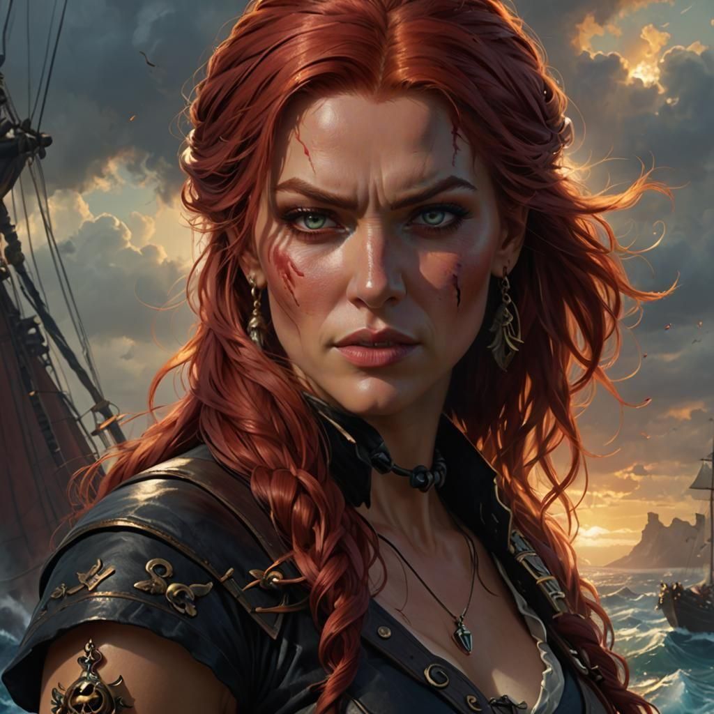 Epic Fantasy Pirate Concept Art in 8K