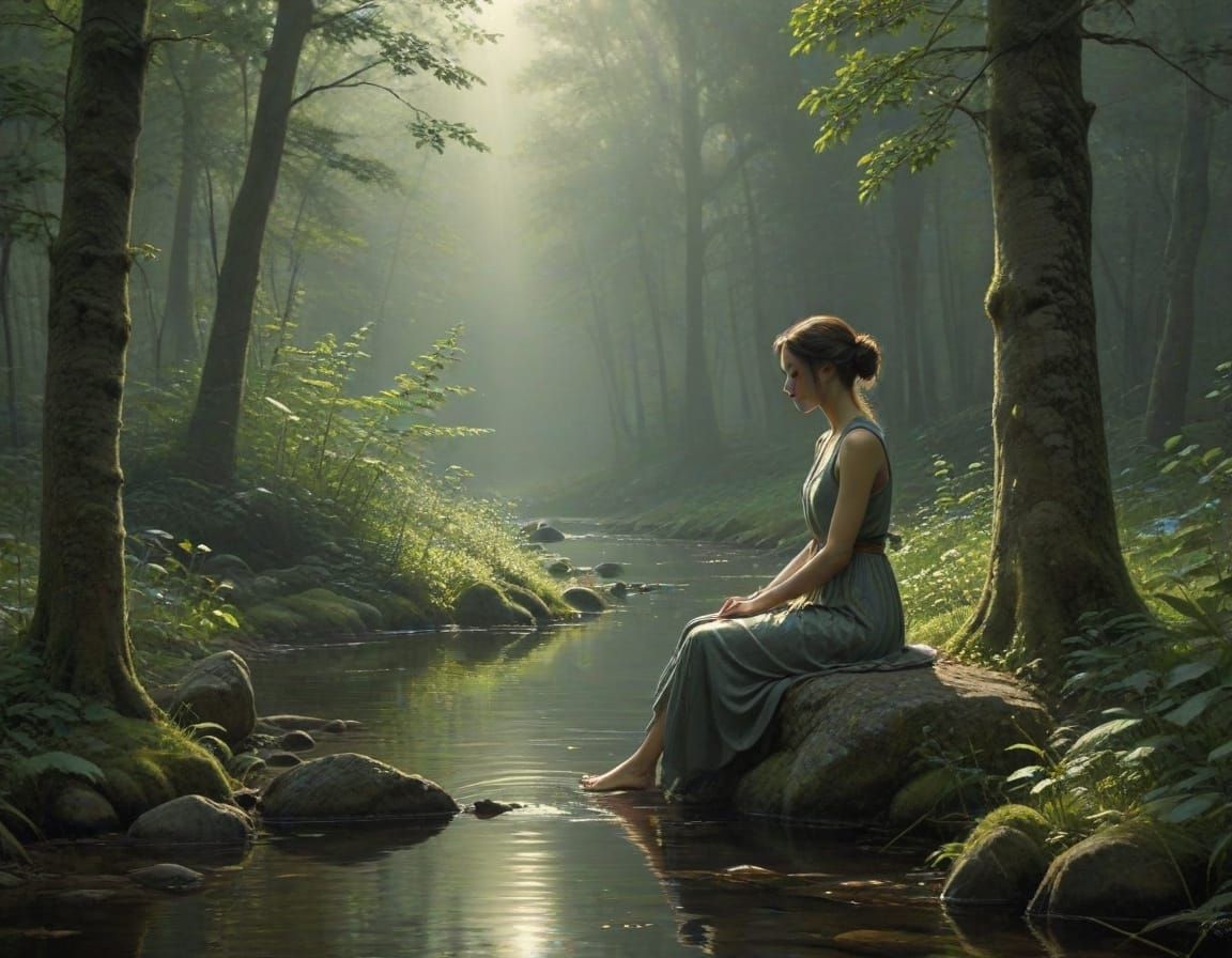 Serenely Empty Landscape in Dreamy Pastel Hues