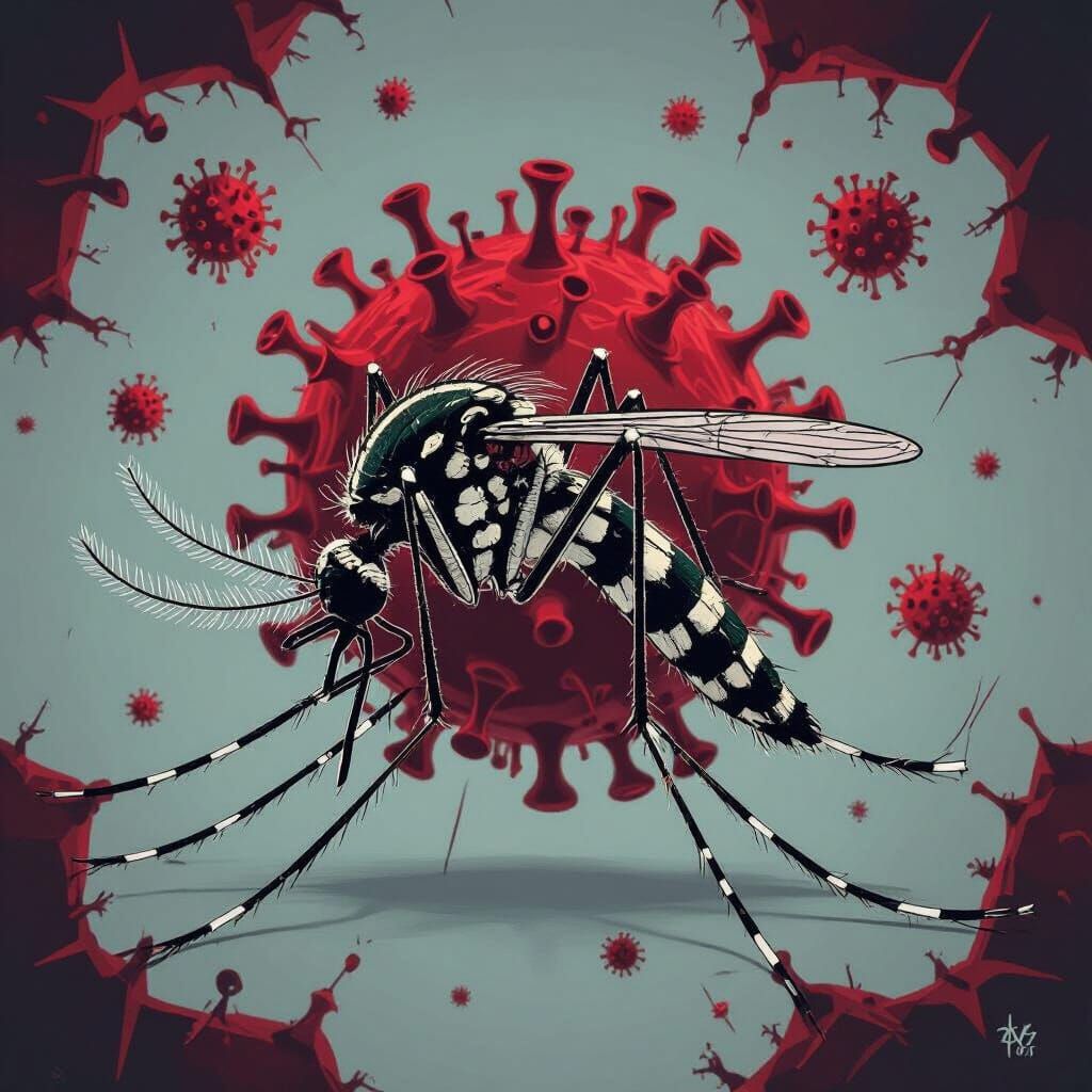 Dengue Virus Mosquito Medical Illustration