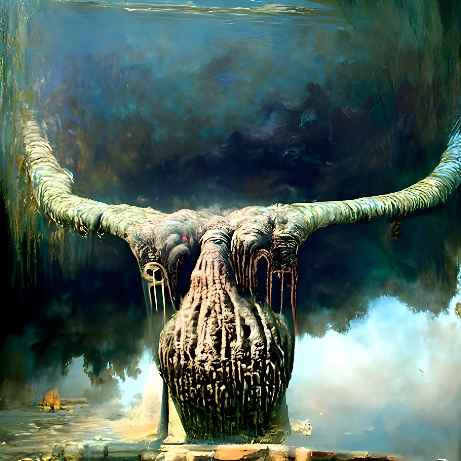 Lovecraftian Nightmare in Houston, Beksiński Style