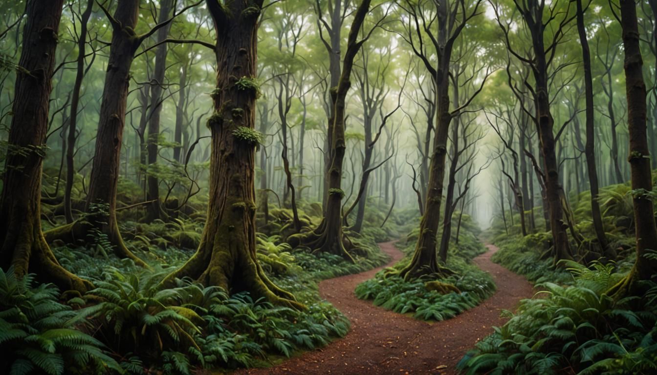 Enchanted Forest Paths: Oil Painting Photography