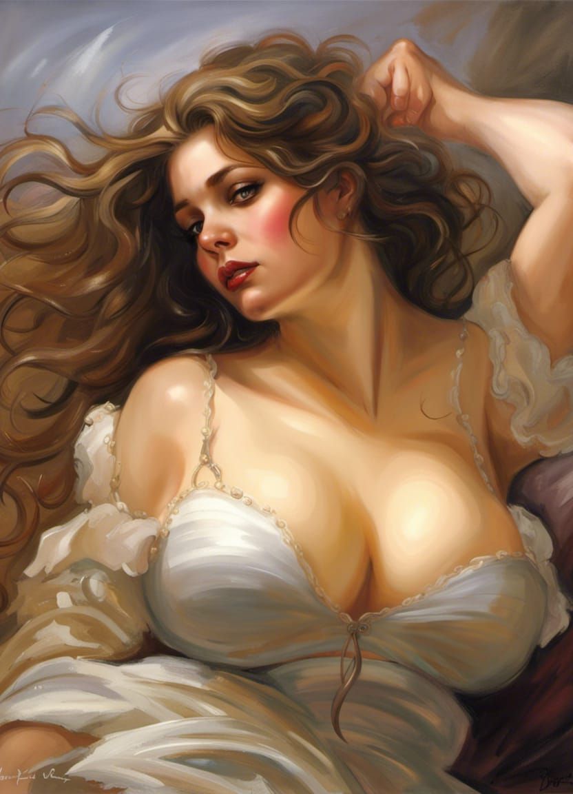 Voluptuous Damsel in Distress: AI Generated Art