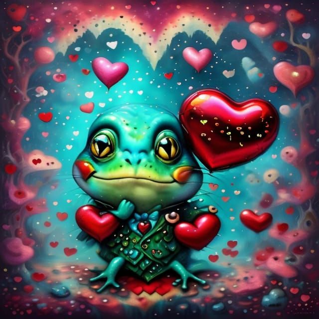 Enchanted Fantasy Creature with Heartfelt Devotion