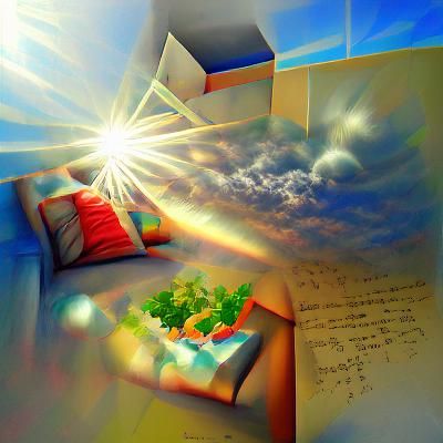 Hyperrealistic Dream with Flickering Light and Sunshine