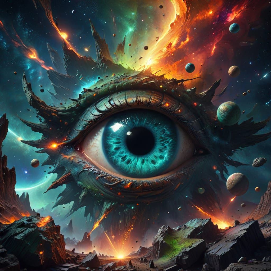 Cosmic Eye of Wonder in Vibrant Colors