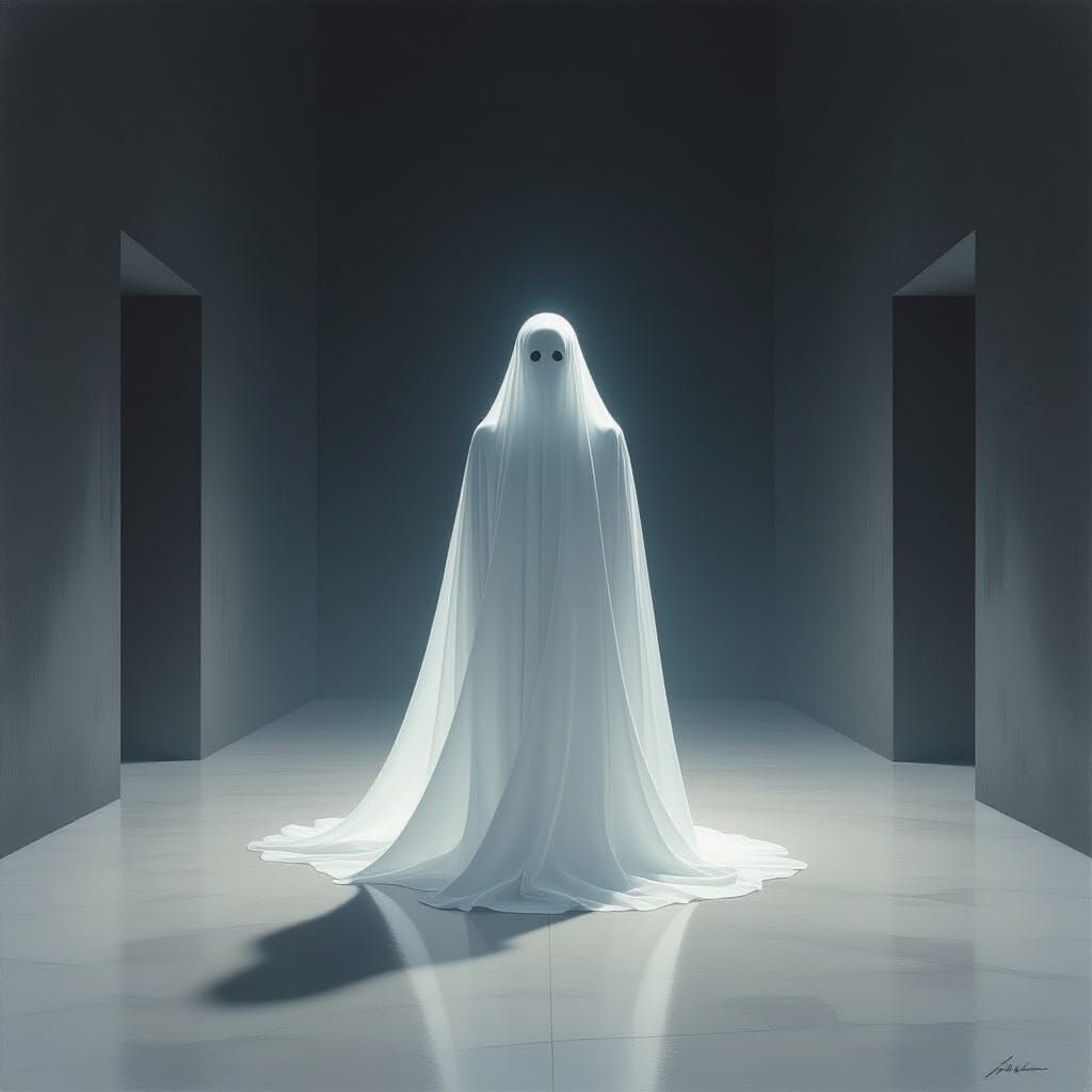 Ethereal Ghost in Surreal Liminal Space