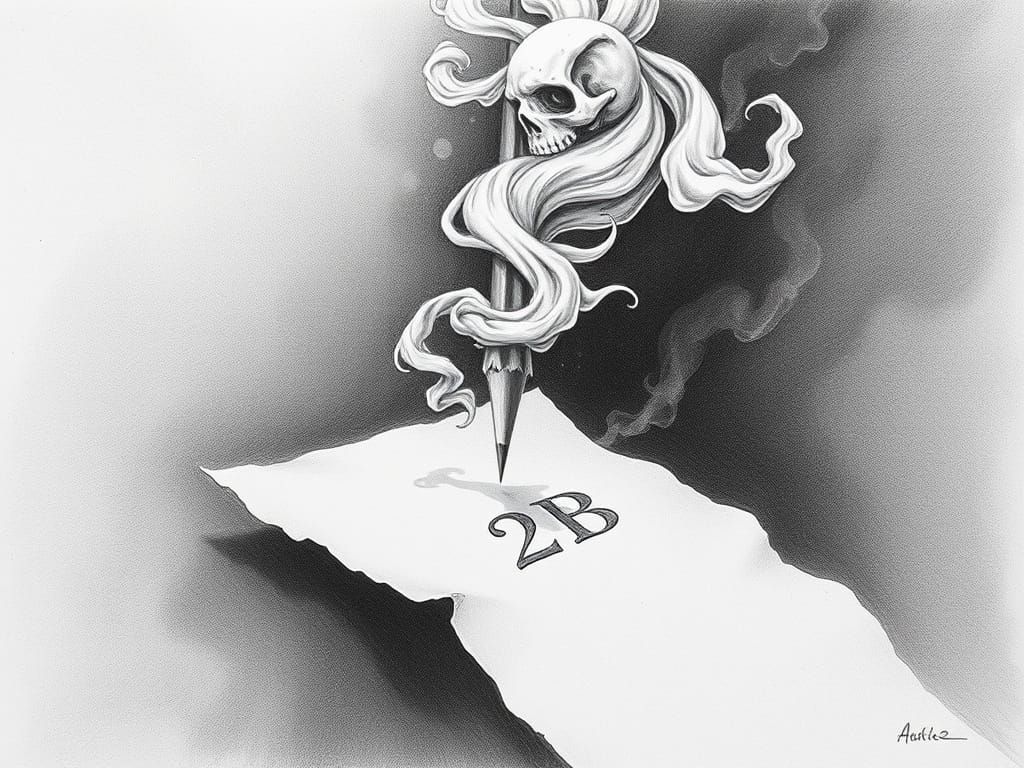 Pencil Sketch: Shakespere's Pact Dissolving into Smoke