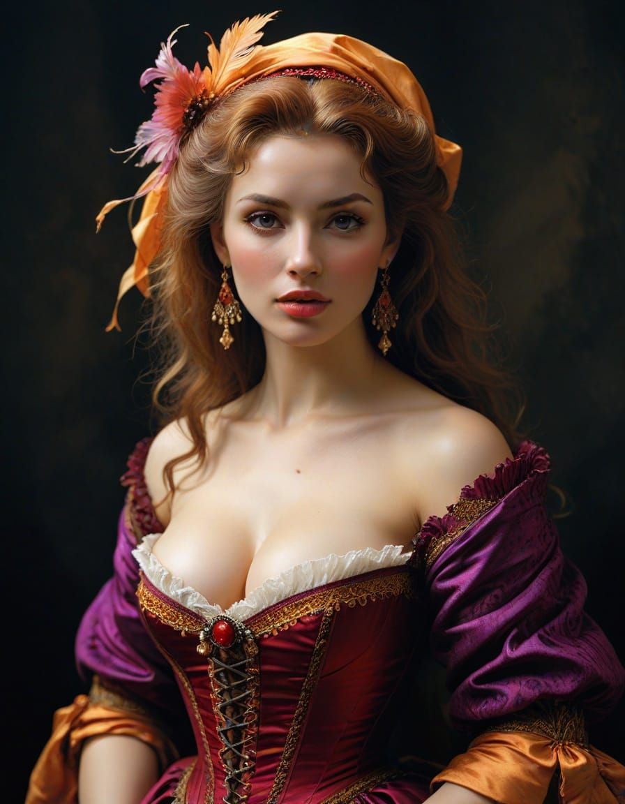 Sensual Queen in Vibrant Chiaroscuro