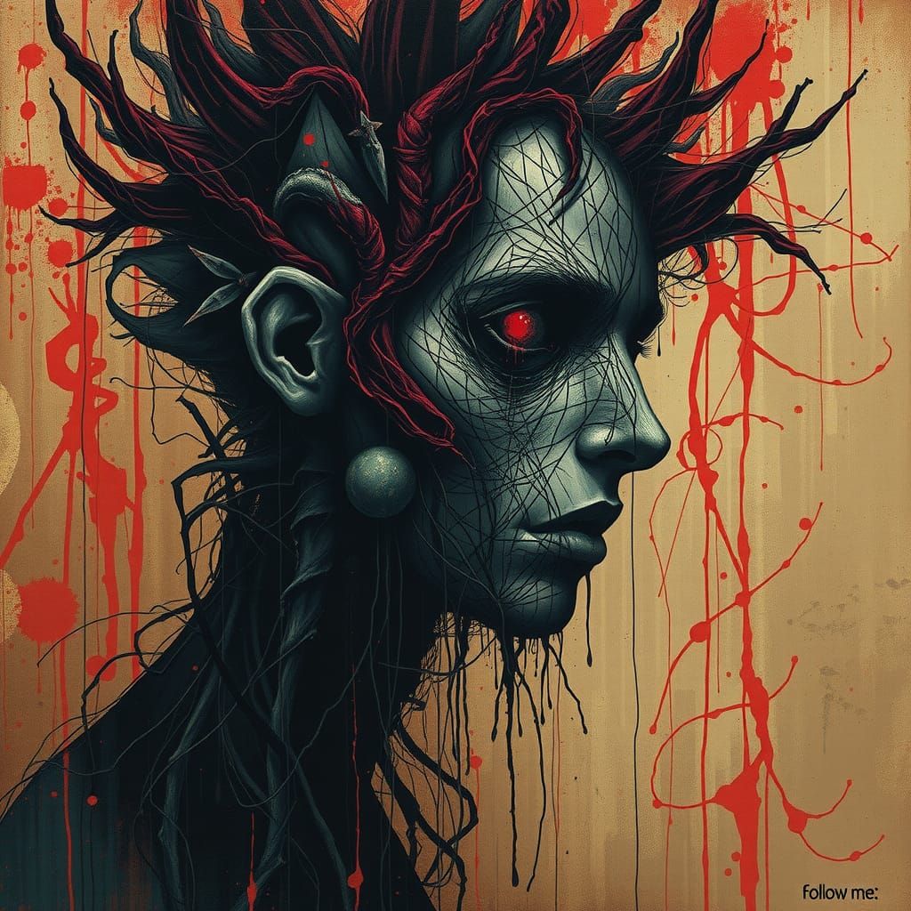 Eerie Whispers: A Dark Surrealist Vision