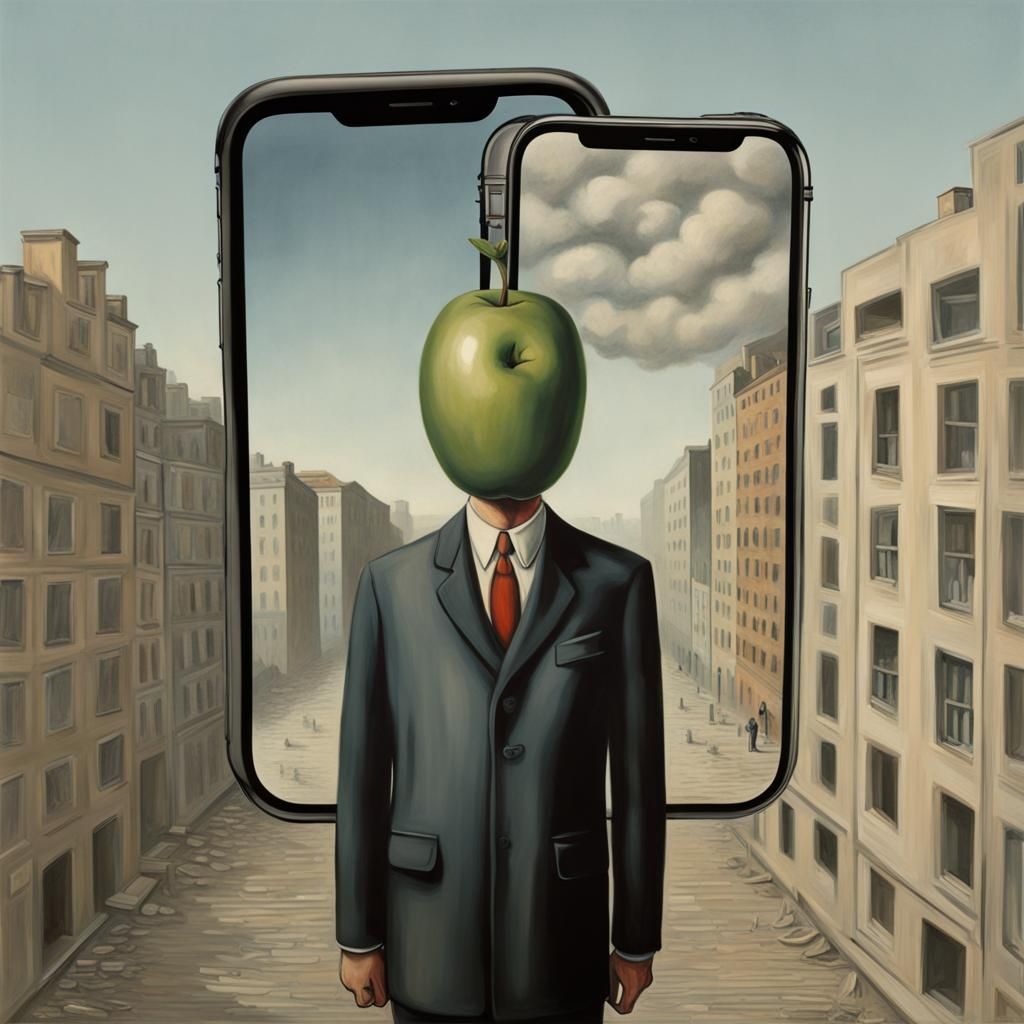 Dystopian 'Son of Man' Self Portrait, Hyperrealism