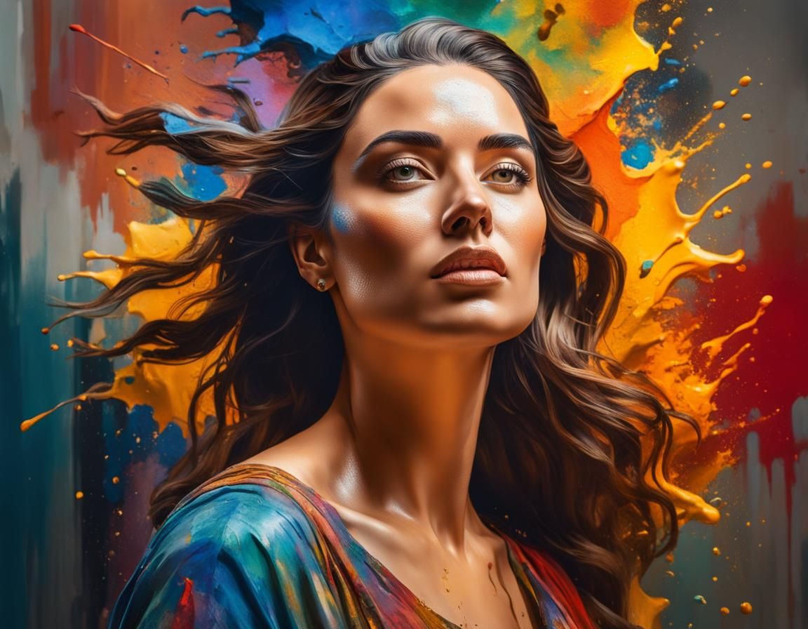 Woman Emerges from Masterpiece Painting