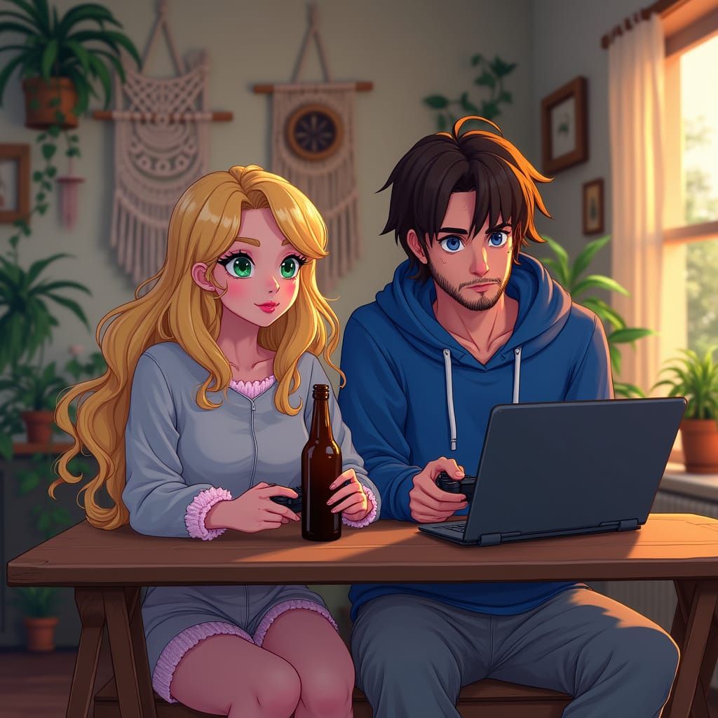 Cozy Gaming Night in Bohemian Style