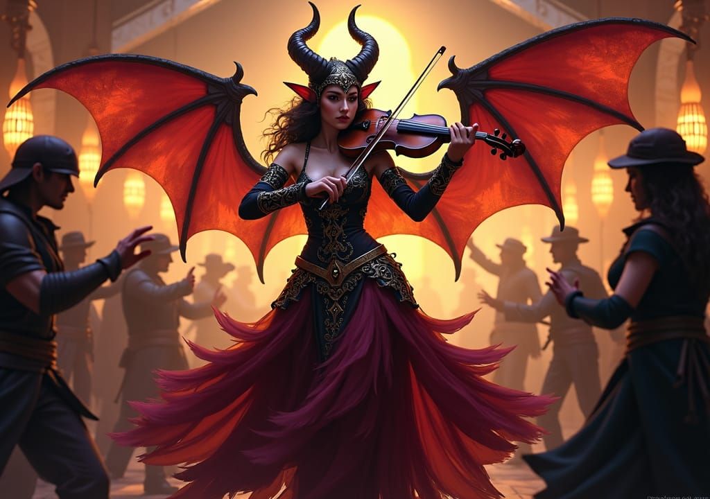 Enchanting Tiefling Bard's Tavern Performance