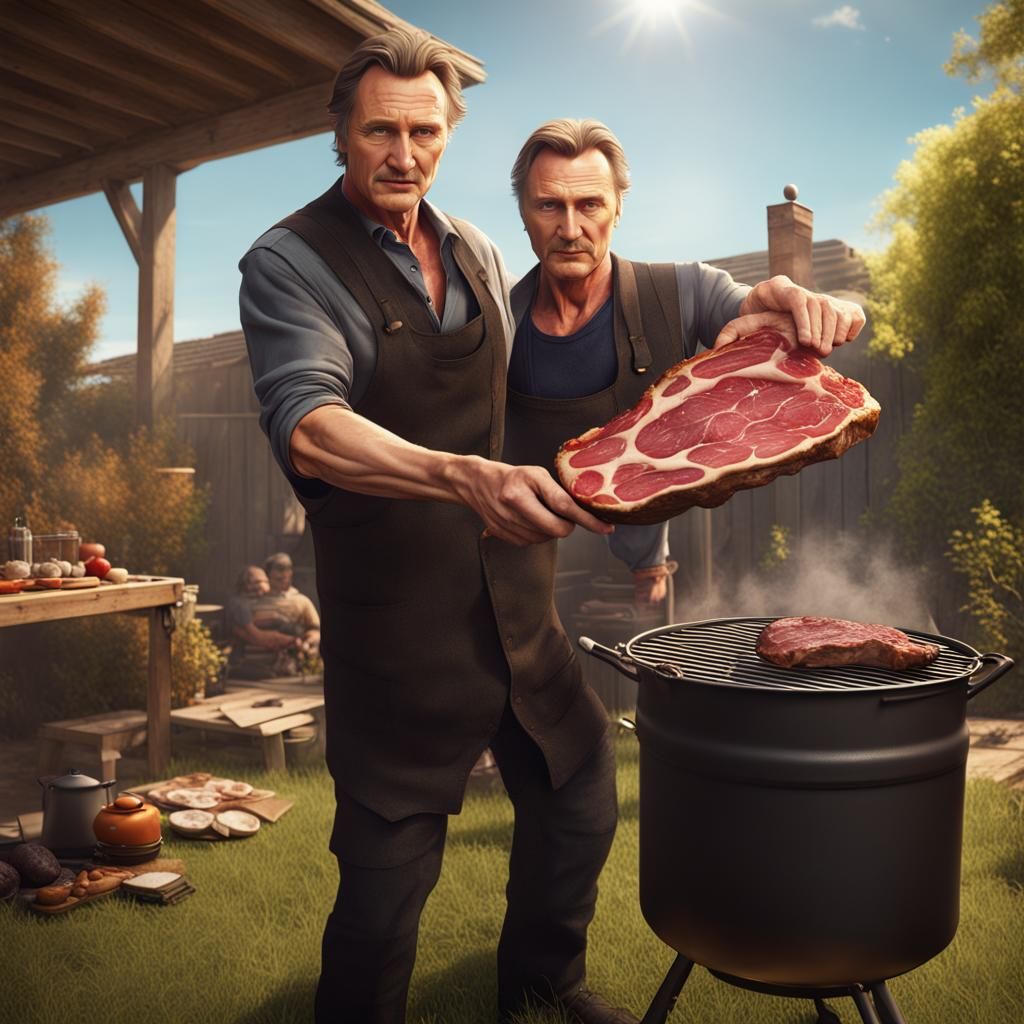 Liam Neeson and the conjoined twin bbq