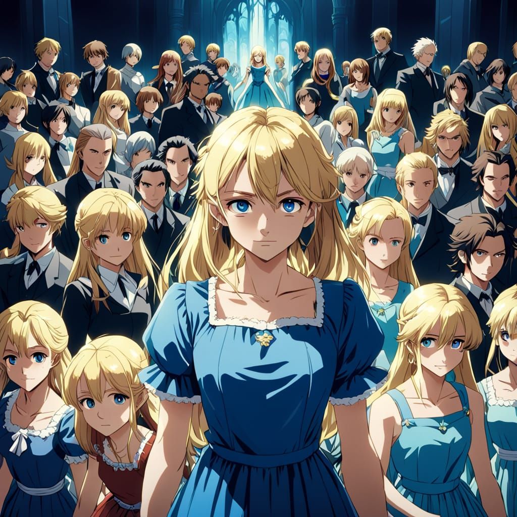 Anime Style Group Photo of Identical Women
