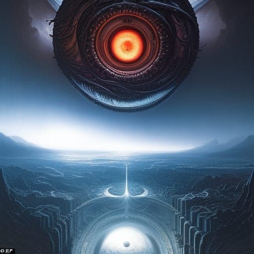 Cosmic Horror: Tentacled Planet with Gigantic Eye